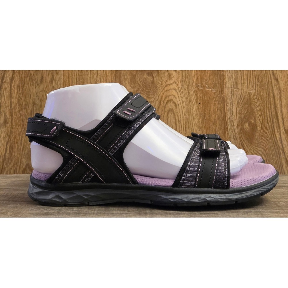 Dr Scholls Anna Sandals Womens Size 6.5‎ Black Purple Adjustable